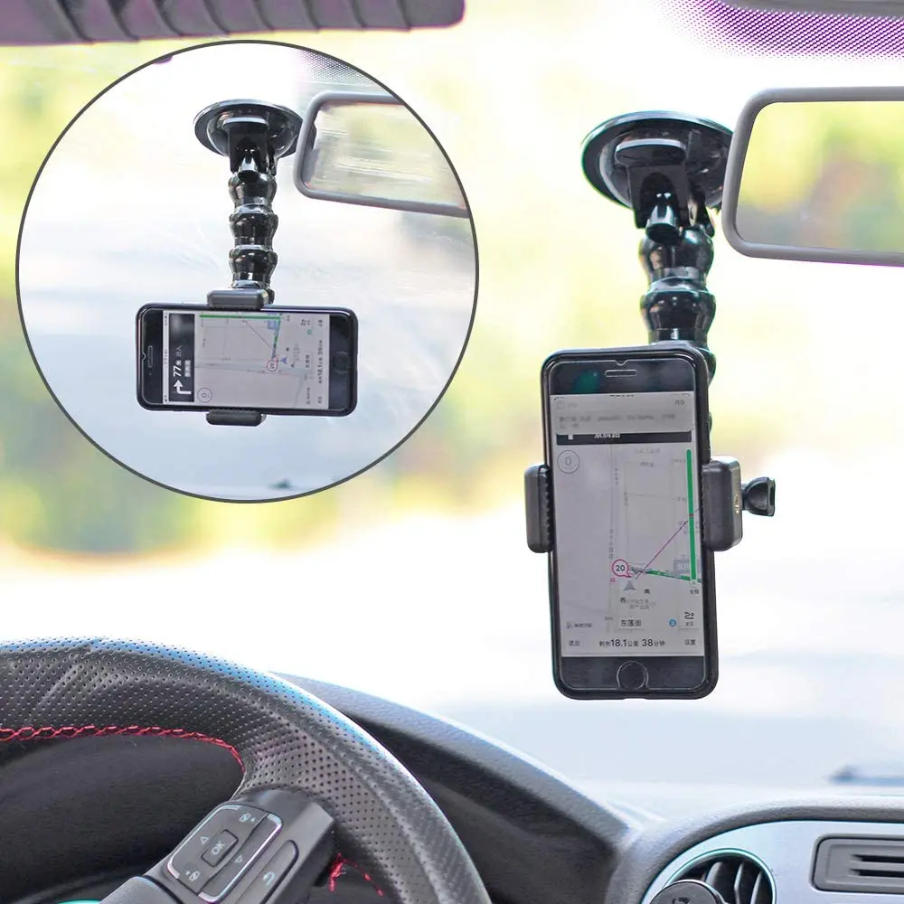 Mobile Phone Gopro Car Suction Cup Holder Hero 10/9/8/7/6 Action Camera Smart Phone Shooting Window Glass Flexible Bracket iphone stand