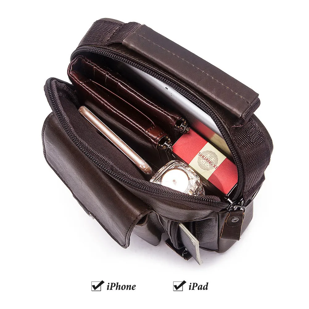 2023 New Men Business Shoulder Bag Handbag Genuine Leather Waterproof Wear-resistant Messenger Bag Large Capacity IPad Bag