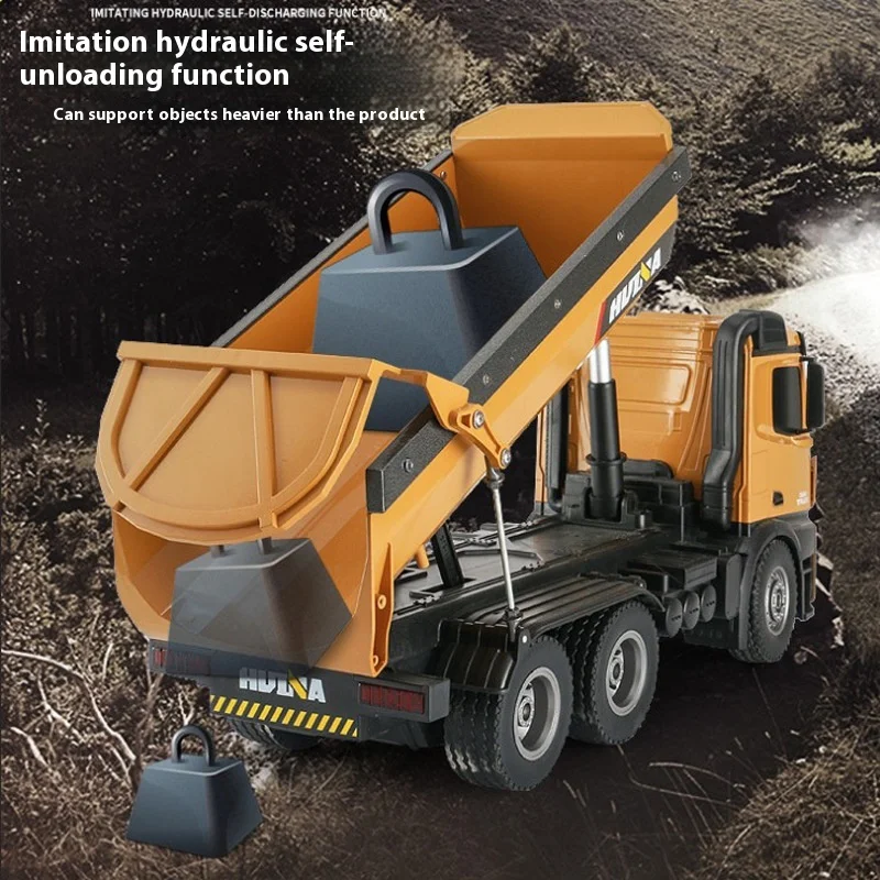 Huina 573 Large Dump Truck Alloy Huina La Earth Truck Remote Control Engineering Vehicle Charging Car Children Toy Birthday Gift 4