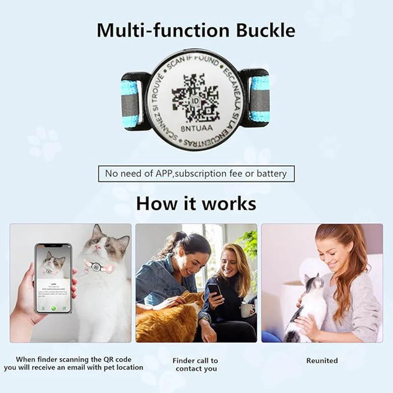 Airtag Case Collar For Cat Protective Cover Qr Code Collar Anti Lost Holder Dog Tracker Accessories Reflective With Bell anti lost tracker,anti lose tracker,item locator,anti lost locator