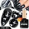 DEROI Top Coat Flash No Wipe Top Coat Glitter Sliver Topcoat Diamond Auroral Varnish Soak Off Flake UV/LED Gel Polish Nail Art 1