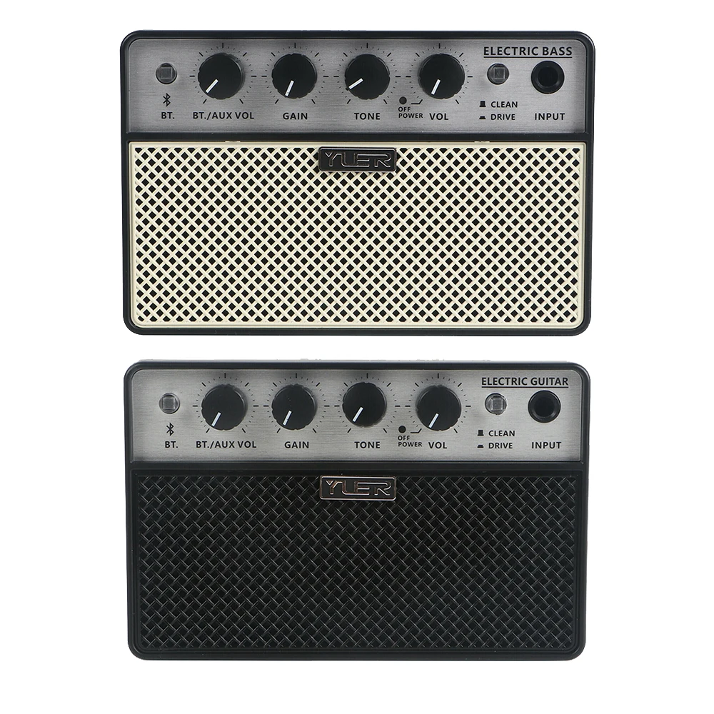 

Yuer BA-10 Portable Amplifier 10W Audio Bluetooth Electric Guitar Bass Amplifier Clean/Drive Effect Speaker Practice Accessories