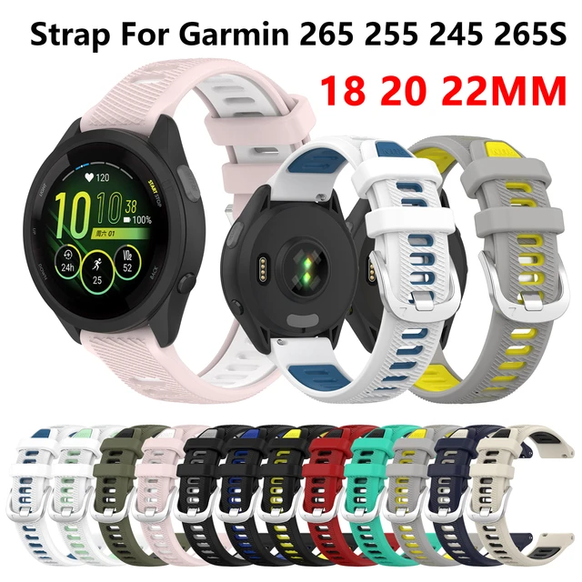 18 20 22mm Soft Silicone Sport Strap For Garmin Forerunner 265 265s 255  255s 245 645 158/Vivoactive 4/VENU SQ 2 2S 3 3S Bracelet - AliExpress