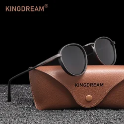 Stylish Vintage Round Frame Polarized Sunglasses with UV400 Protection (Gun Gray)