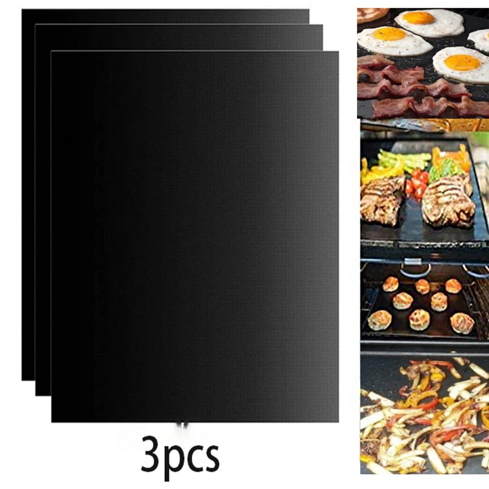 1/3PCS Reusable BBQ Grill Mat Barbecue Outdoor Baking Non-stick Pad Cooking Plate 44 * 33cm For Party Grill Mat grill mat