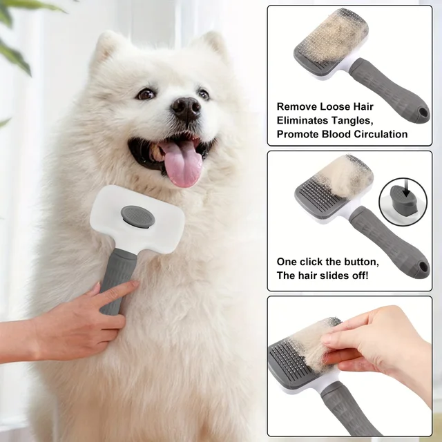 Self-cleaning Pet Hair Remove Comb Cat Slicker Brush Pet Hair Removal Comb For Dogs Cats Grooming Tools Combs Dogs Accessories 4