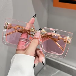 Chic Luxury Square Fashion Sunglasses for Women - Candy Color Anti - Glare Sun Shades (Pink)