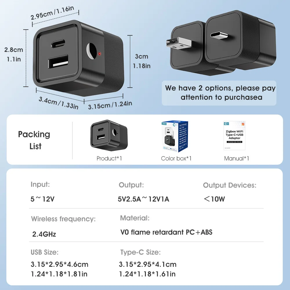 Tuya Smart WiFi/zigbee Micro USB Type-C Adaptor Switch 5V Mini USB Power Adaptor Smart Life Control Alexa Google Yandex alice