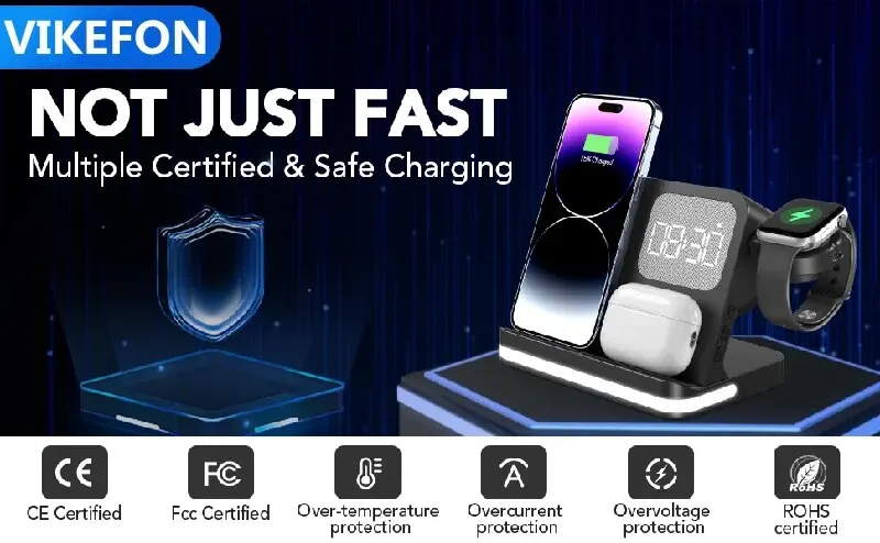 Drahtloser Ladeständer für iPhone 17–12 Samsung S25 S22 Ultra Fold Z Flip Galaxy Watch Active Buds Schnellladestationshalter – Detail 2