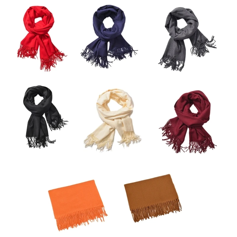 

Solid Color Scarf Adult Shawl Cashmere Like Neck Scarf Female Winter Neck Wrap