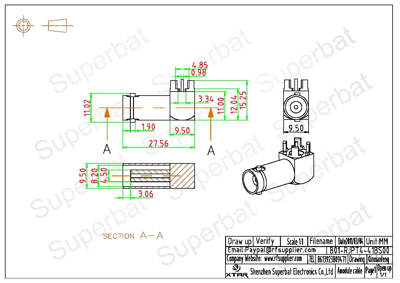 Superbat 10pcs BNC Thru Hole Female Right Angle PCB Mount RF Coaxial Connectors for Electronic Components Market