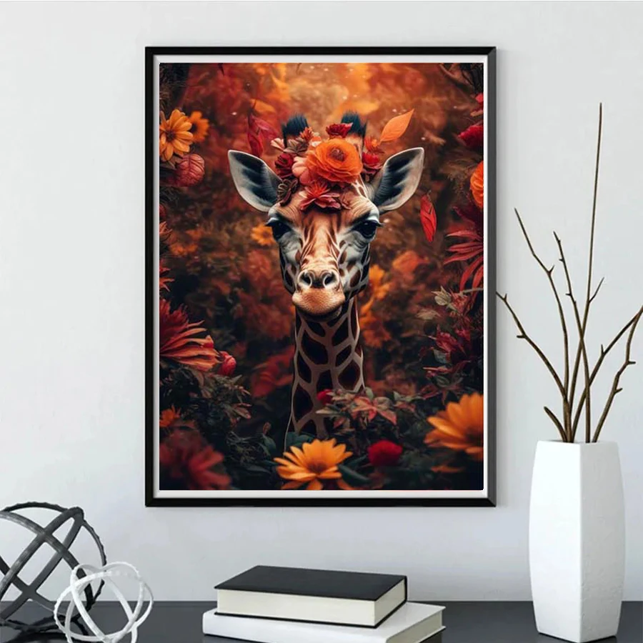 Tableau Lion 5 Pièces - Toile Art Mural - Décor Nature - Neuf