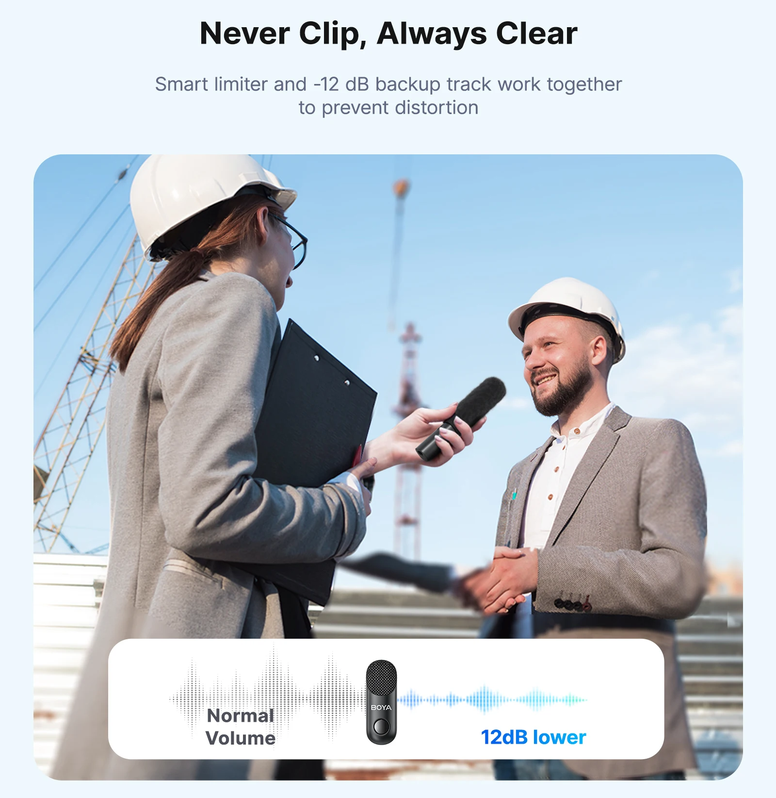 BOYA BOYA Magic Professional Wireless Lapel Microphone Shotgun/Desktop/Handheld Mic for iPhone Android Camera PC Video Recording