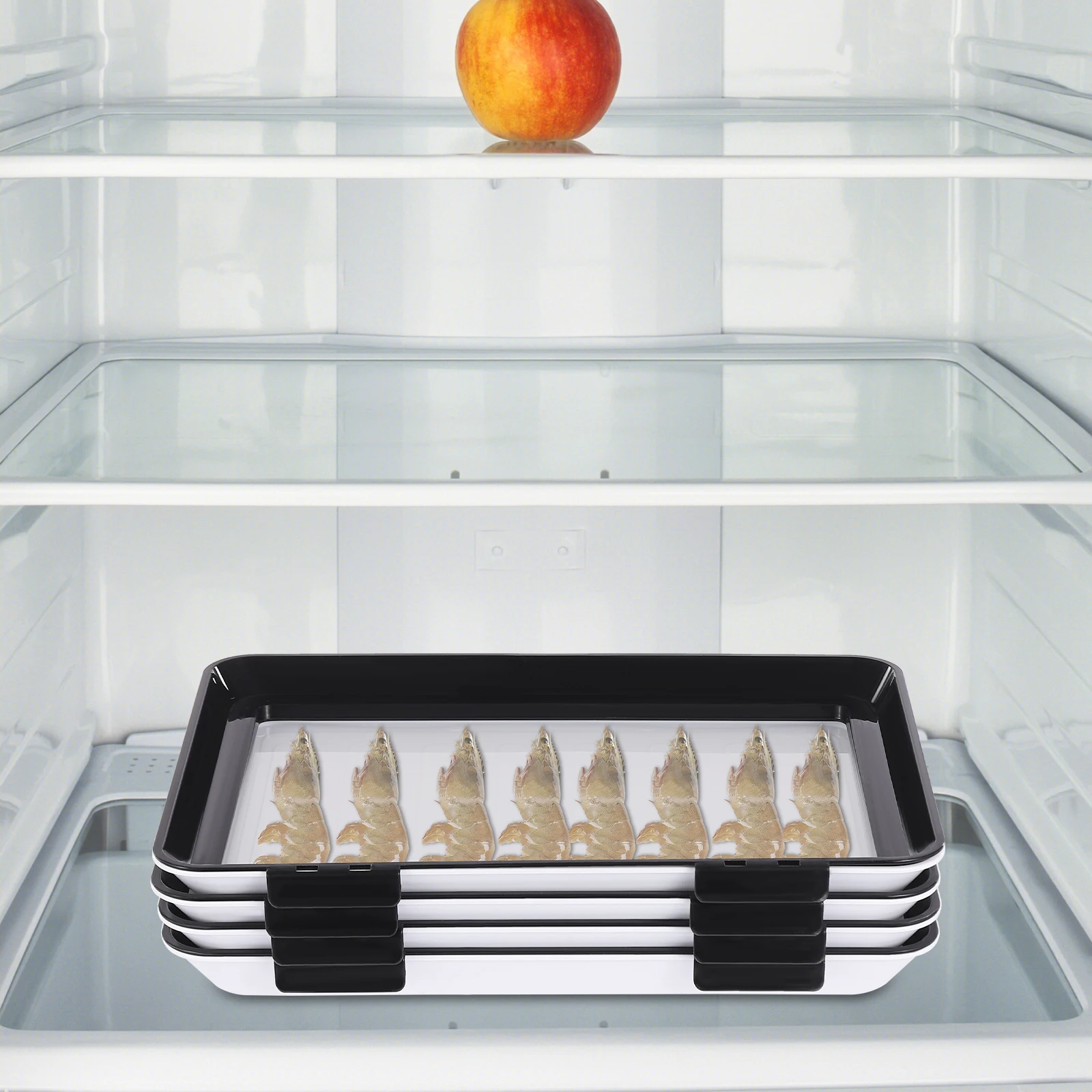 8pcs/6pcs/4pcs Reusable Food Storage Containers Airtight Lock Freshness Plates Set Stackable for Fridge/Freezer