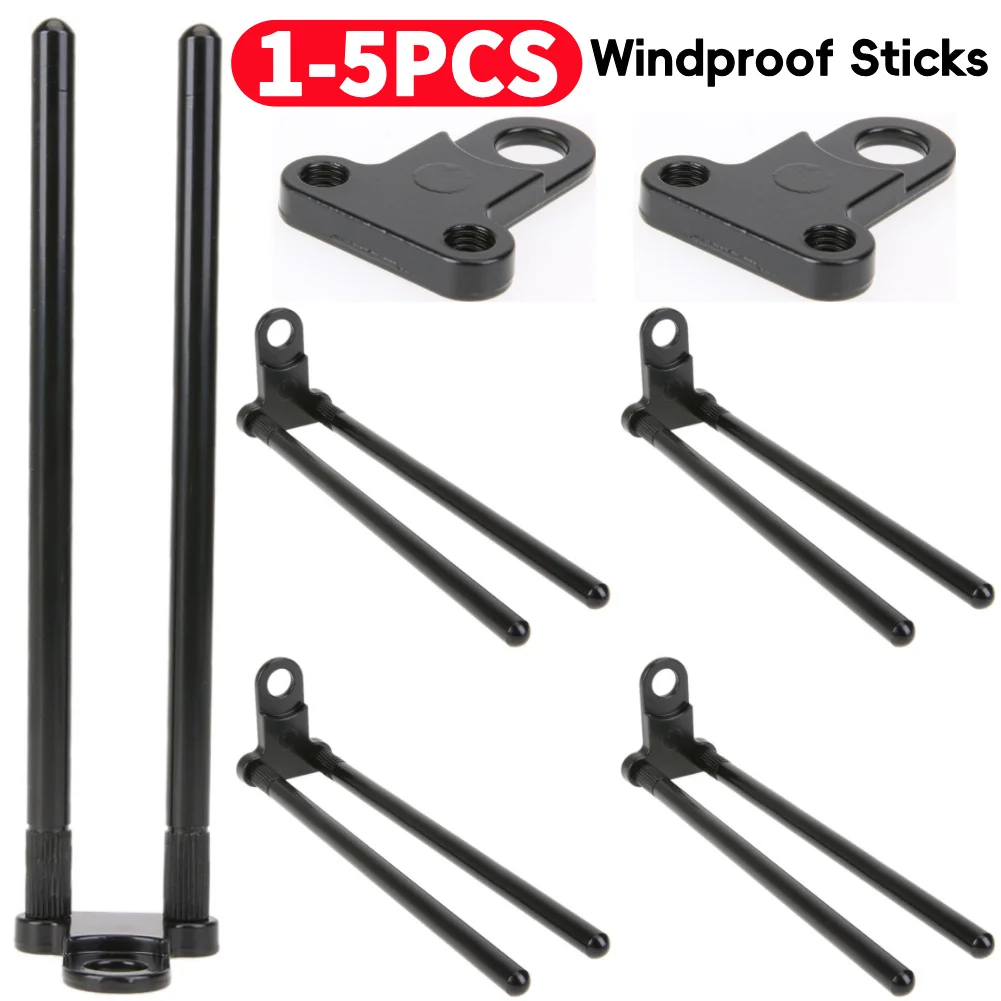 Barres anti-accrochage aluminium pour détecteurs de touches pêche carpe - 1/2/3/4/5PCS noir anti-vent