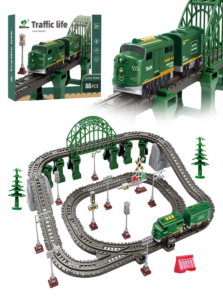 مجموعة مسارات القطار الكلاسيكي 88 قطعة - رحلة المغ...