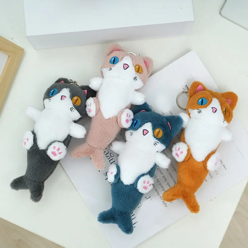Plush Doll Pendant Soft Toy Keychain Adorable Mermaid Cat Doll Backpack Keychain Plush Toy Holiday Gift for Backpack for Holiday 6
