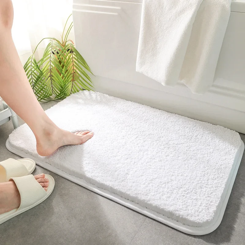 

A1563ZXW hick Fluff Fiber Bath Mat, Shower Room Rugs, Chenille Bathroom Floor Mat, Toilet Absorbent Entrance Door Mat