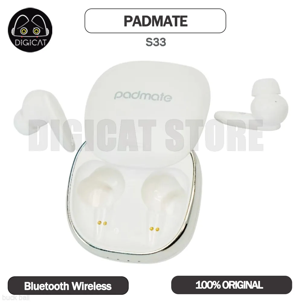 

Padmate S33 Bluetooth5.3 Wireless Earphone ENC Earbuds Two-Channel Stereo In-ears Earphone Gaming Headset 20H Playtime Pamu Gift