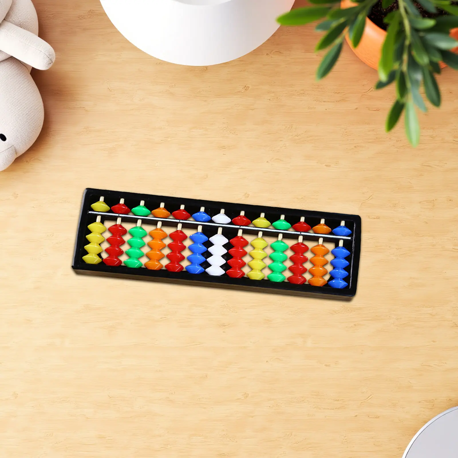 2pcs 어린이 주판 어린이를위한 다채로운 플라스틱 수학 학습 도구 두뇌 개발 구슬 산술 게임 교육 선물