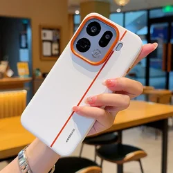 Colorful Faux Leather Protective Case with Red Camera Ring and Raised Lens Protection for OPPO Find X9 Pro (White)