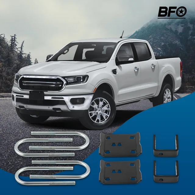 Ford Ranger Lowering Kit – 2” Front Drop Springs + 3” Rear Axle Flip Kit + Gas Shocks For 4 Cylinder 2WD (1998-2013)