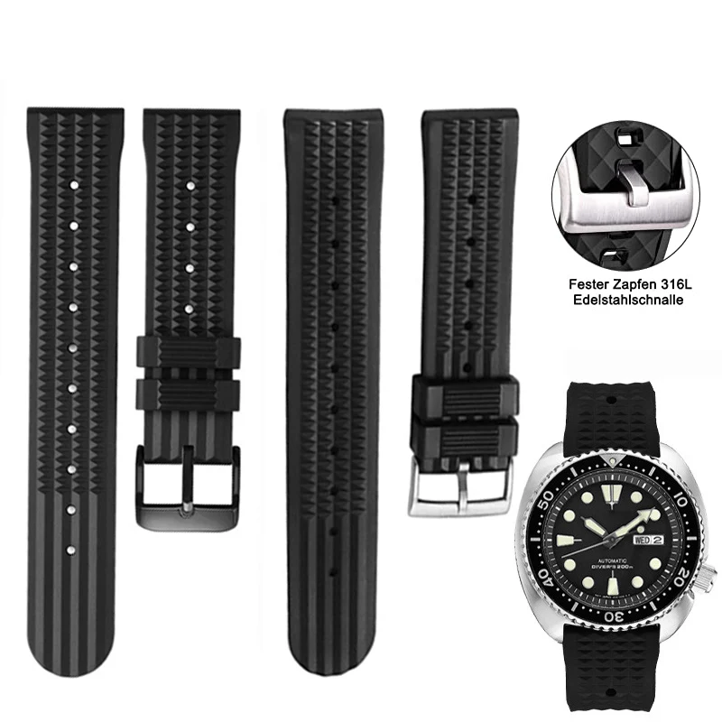 

Waffle Silicone Watch Strap for Seiko Watch Sport Diving Soft Rubber Men Women Smart Watch Wrist Bracelet Accessories 20mm