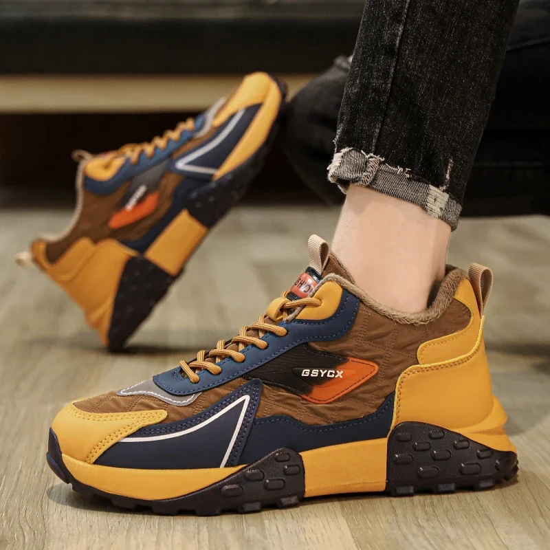 

2023 New Shoes for Men Cross-tied Men's Vulcanize Shoes Fashion Color Matching Hot Sale Round Head Casual Breathable Sneakers