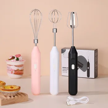 Cordless Multi-Use Whisk System | Compact Handheld Mixer with Milk Frother & Auto-Stirring for Baking, Coffee, and Cream 1