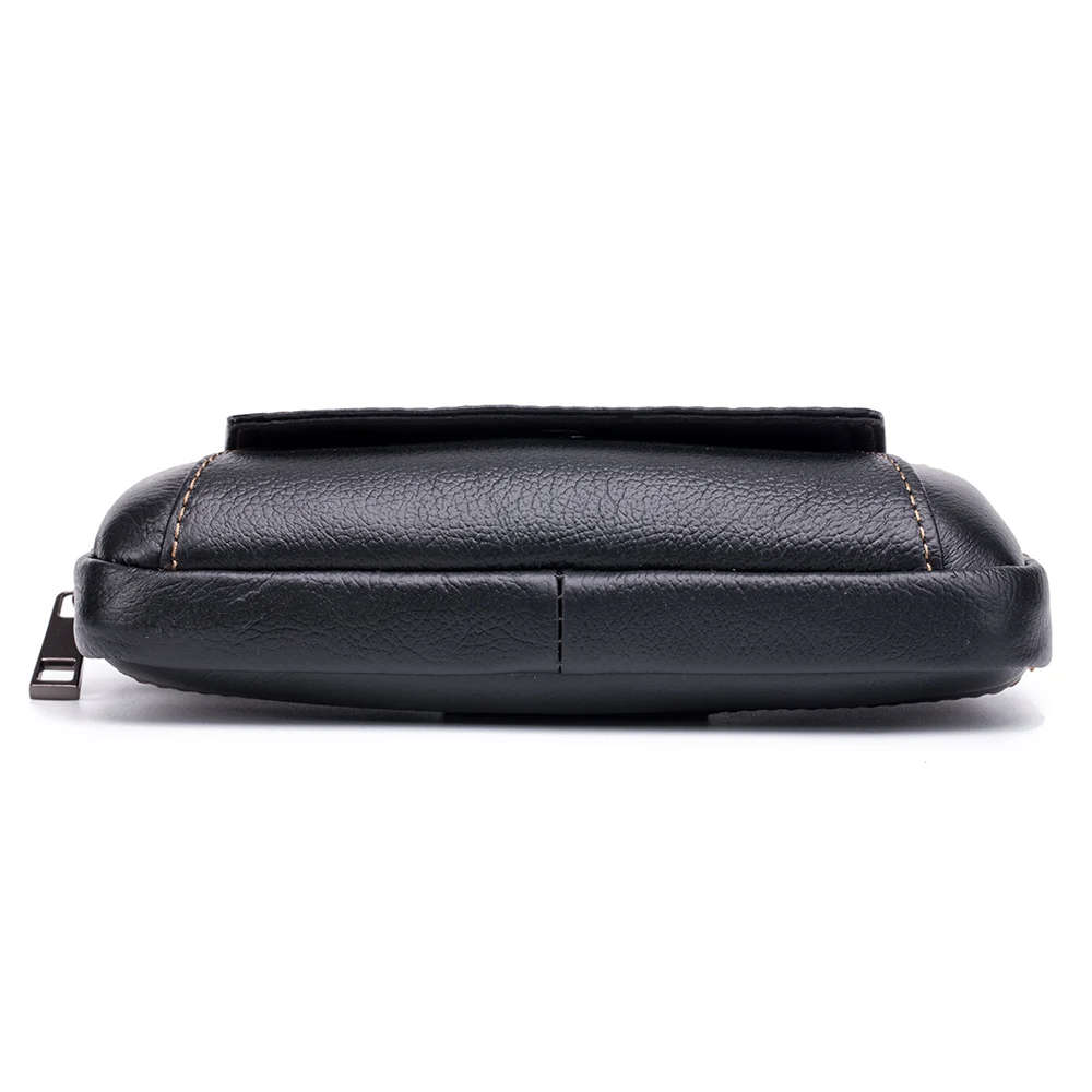 Herren-Hüft tasche aus echtem Leder, multifunktion ale Handy tasche aus Rindsleder, kann mit einem Gürtel haken getragen werden – Detail 7