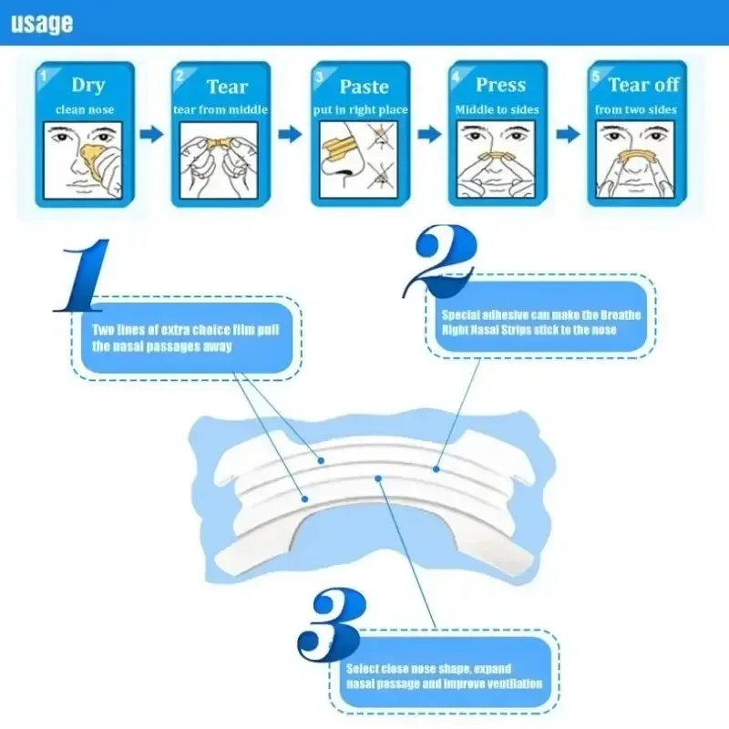 Breath Nasal Strips 10/50PCS Stop Snoring Nose Patch Sleep Aid nasal strips