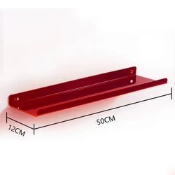 Transparent Acrylic Floating Shelf for Stylish Home Organization (Red  50X12cm)