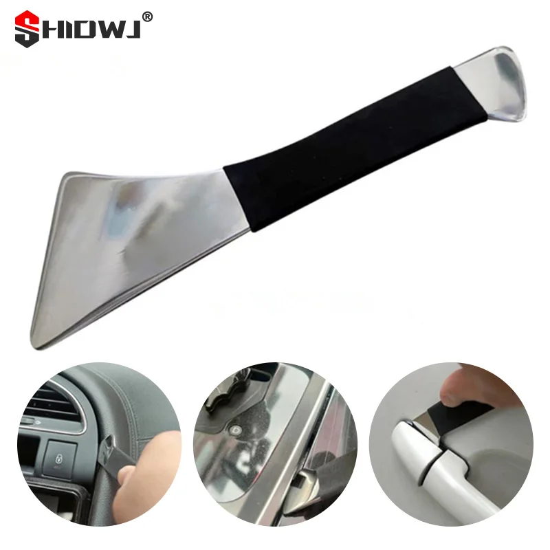 

Stainless Steel Skid Plate Car Audio Modification Door Center Console Rearview Mirror Removal Skid Plate Metal Crowbar Pry Tool