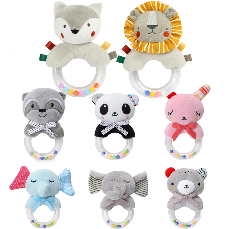 

Cartoon Baby Rattles Soft Handbell Plush Animals Infant Montessori Baby Toys 0 12 Months Newborn Early Educational Toys Rattles