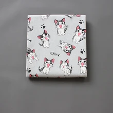  Cartoon Cat Printing Canvas Fabric Thick Bag Cloth DIY Handmade Material 150*50cm 