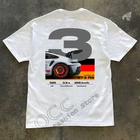 Summer Short Sleeve T-Shirts American Vintage Porsche 911 gt3 Cotton Loose Oversize Top Half Sleeve Men's And Women's T-Shirts 1