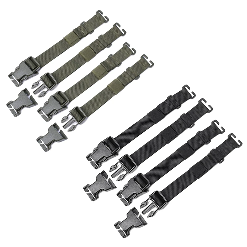 

4Pcs Backpack Chest Strap With Buckle Clips Compression Straps For Backpack Accessory Strap Green