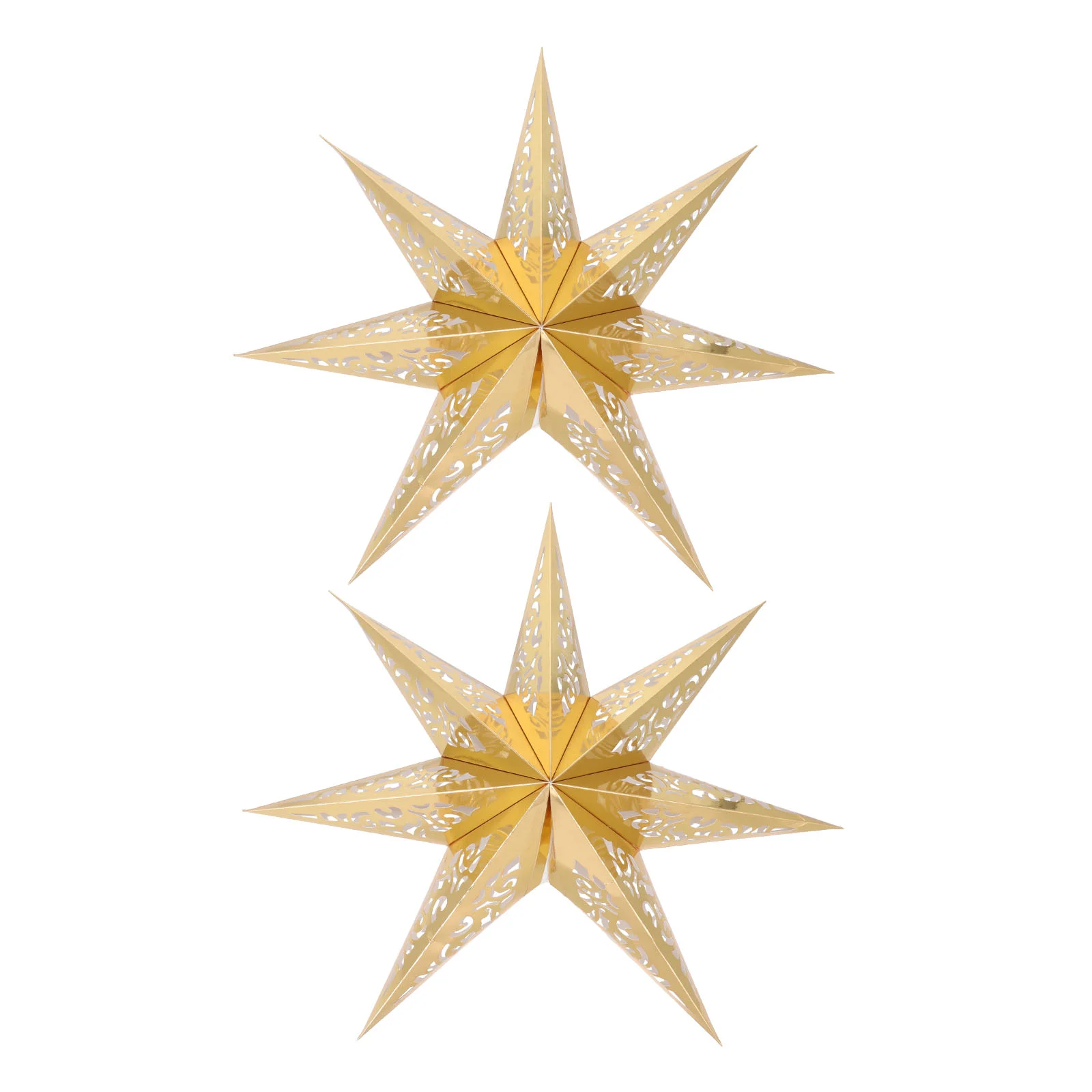 

2 Pcs Star Lampshade Paper Christmas Greenery Decor Chandelier Xmas Party Home Shape