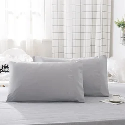 Set of 2 Ultra-Soft Bedroom Pillow Covers, Pillow Inserts Not Included - 50x101cm (Light Grey)