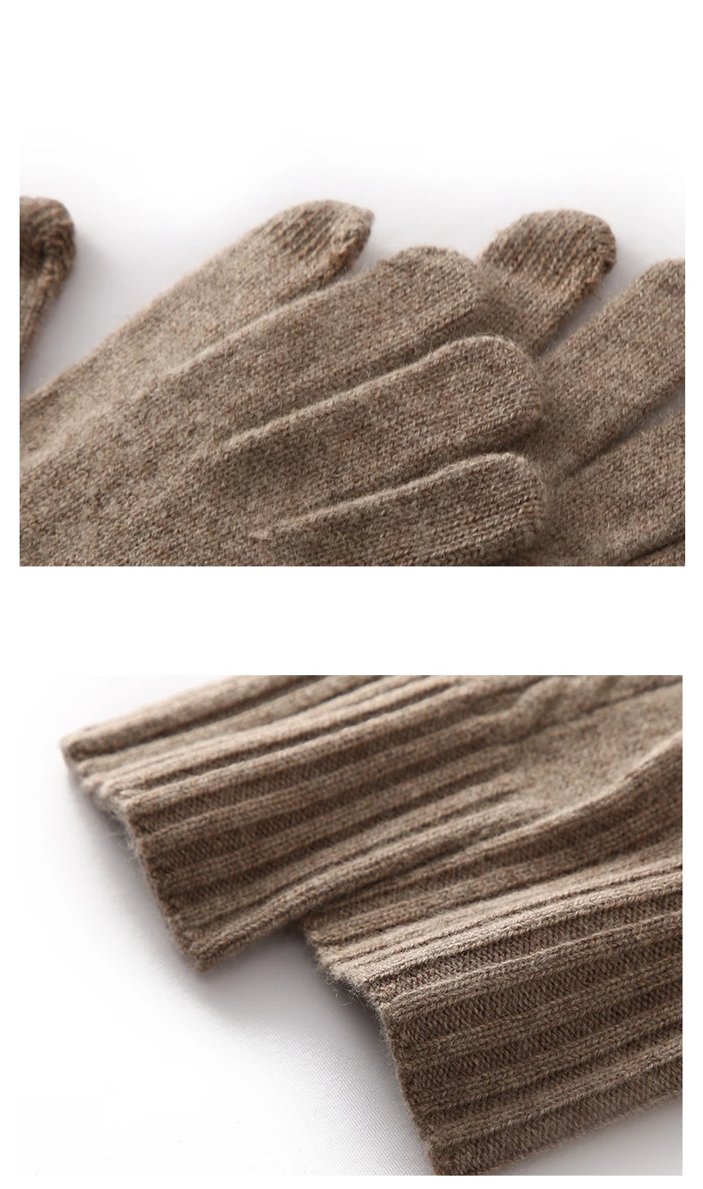Einfache Handschuhe aus 100 % Kaschmir, warmer Paar-Stil, Herbst-Winter, kältebeständig, mit Fleece gefüttert, verdickte Touchscreen-Fingerhandschuhe – Detail 16