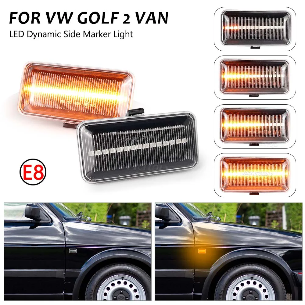 

2 шт., динамическая мигающая лампа для VW Golf 2 3