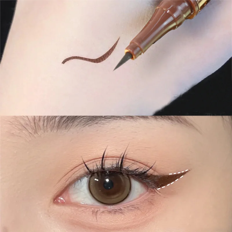 

2 In 1 Matte Eyeliner Gel Pencil Ultra-fine Brown Black Long-lasting Waterproof Quickily Dry Liquid Lying Silkworm Pen Makeup