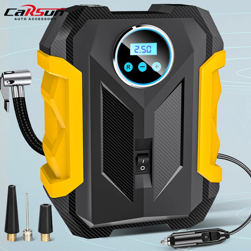 CARSUN Portable Automobile Air Compressor Digital Tire Inflation Pump LED Lamp Tire Compression Pump Compressor For Car Motorc