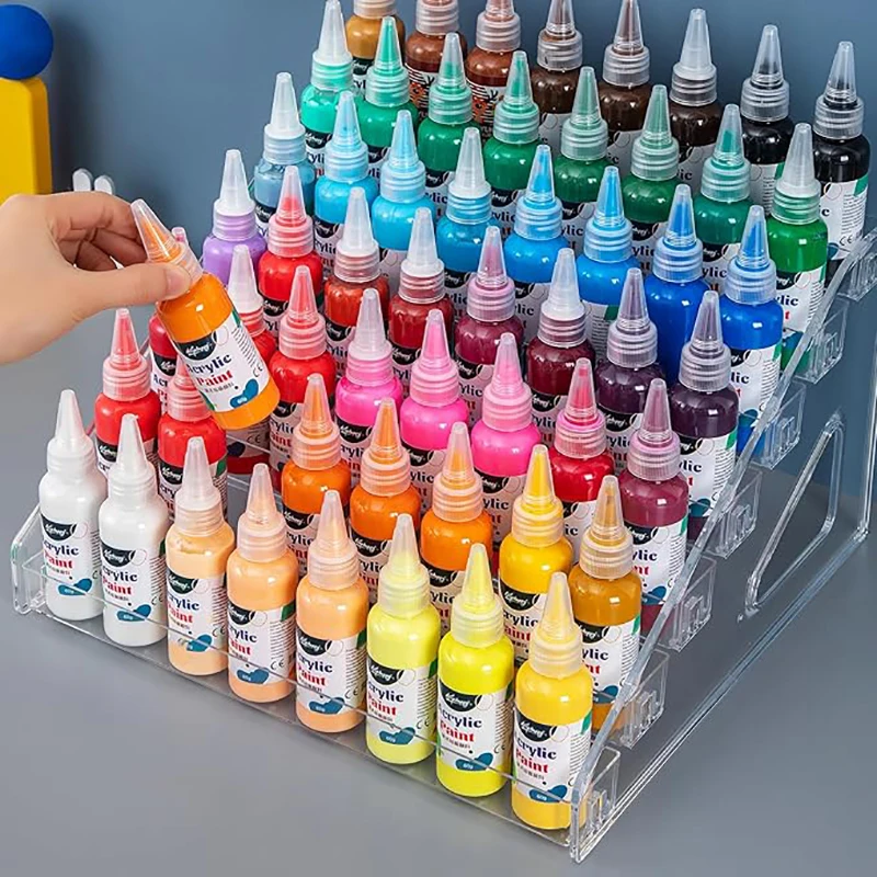 Transparent paint storage box, mini paint rack with 7 layers of paint storage rack, craft paint watercolor paint storage rack