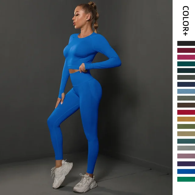 Yoga Sport Outfit For Woman 2025 Fitness Tracksuit Women's Two Pieces Set Sportswear Woman Gym Pants Sets Female Clothing