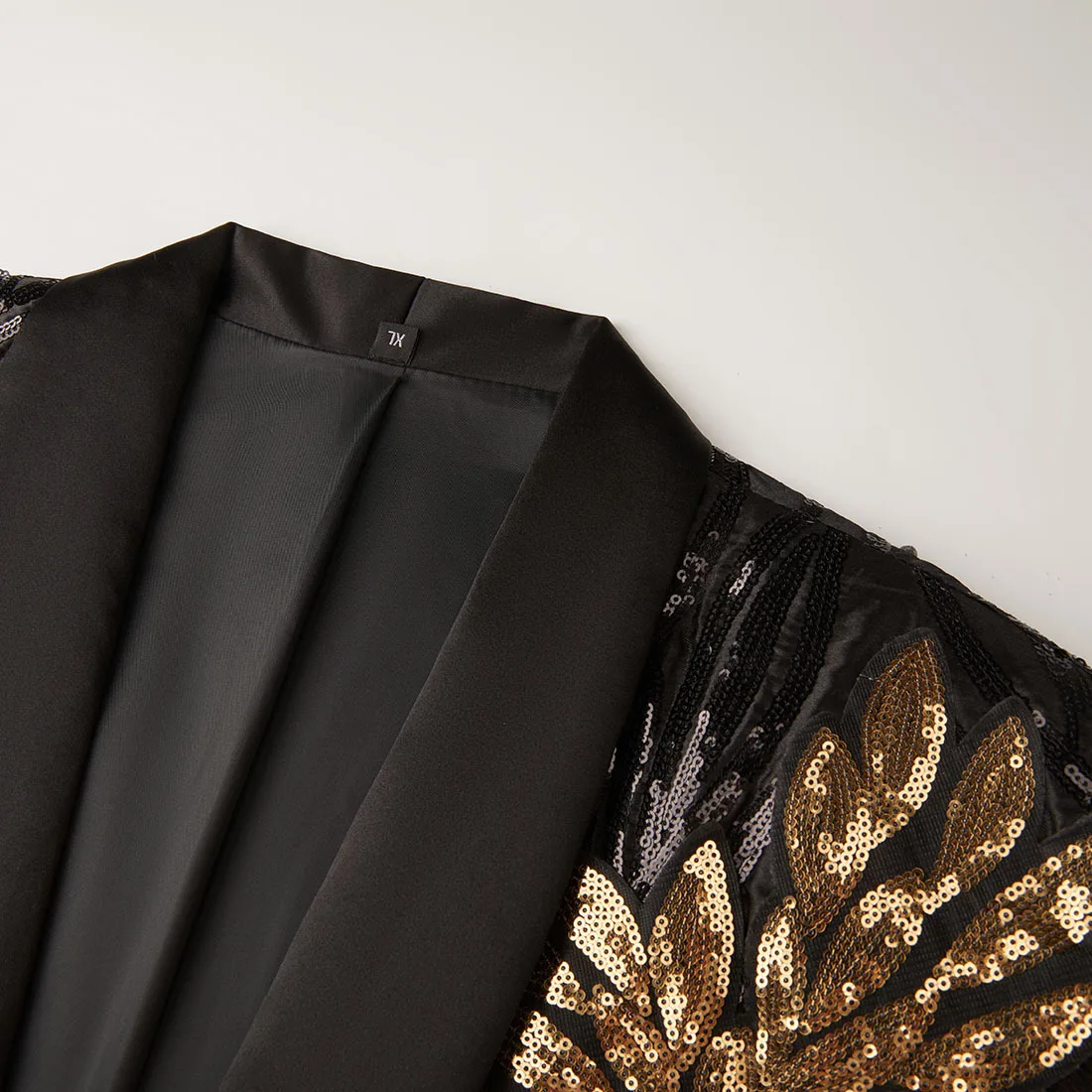 Gold Appliques Luxury Sequin Men Suits 2Pieces Set Jacket With Pants For Wedding Formal Peaked Lapel Slim Fit Groom Wear Tuxedos