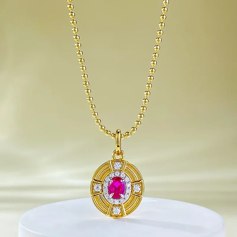 

Серебро 2024 пробы, богемный стиль, 4*5 мм, эллиптическая имитация голубей, красная подвеска, женская свадебная бижутерия