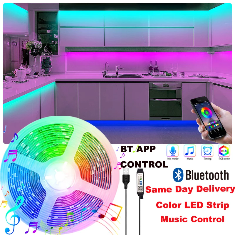 Bluetooth Strip Lights DC5V USB Phone Control Lamp for TV Backlight 5050 LED Ice Lights Mode for Room Decor светодиодная лента