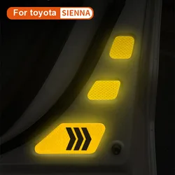 For Toyota Sienna 2021 2022 Door Reflective Sticker 8-piece Set Door Safety Warning Label Decorative Sticker Accessories