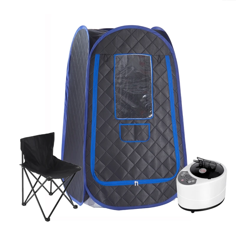 ชุดซาวน่าอบไอน้ำขนาดเต็มพกพาซาวน่าซาวน่าสปาสำหรับผ่อนคลายร่างกายดีท็อกซ์บำบัดพร้อมรีโมทคอนโทรลขนาดใหญ่3ลิตร 1